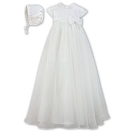 Sarah Louise Christening Robe And Bonnet 001055 Ivory