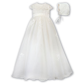 Sarah Louise Christening Robe And Bonnet 001163 Ivory