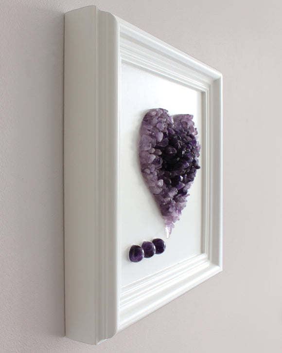 Amethyst Crystal Heart Unique Gift