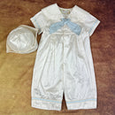 Angels And Fishes Boys Christening Romper George Ivory Blue