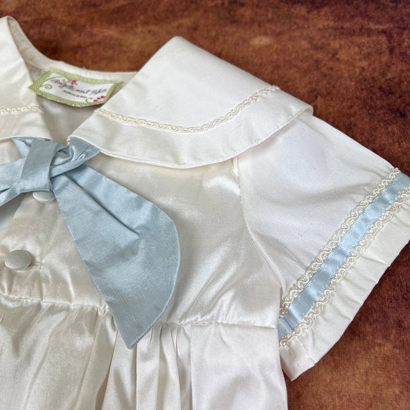 Angels And Fishes Boys Christening Romper George Ivory Blue