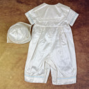 Angels And Fishes Boys Christening Romper George Ivory Blue