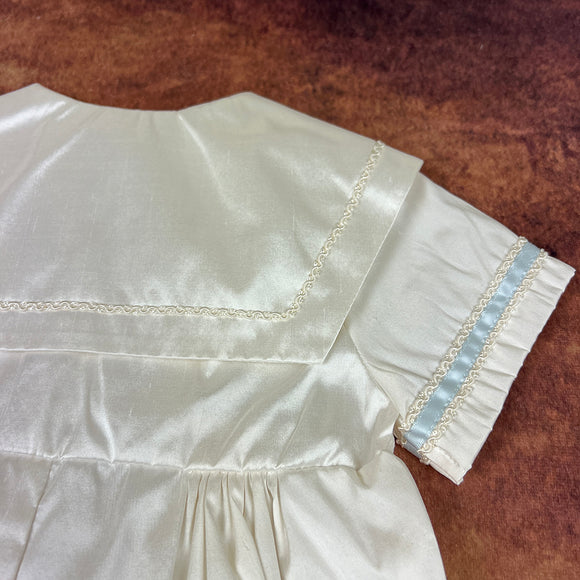 Angels And Fishes Boys Christening Romper George Ivory Blue