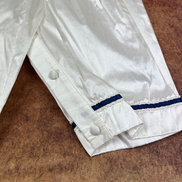 Angels And Fishes Boys Christening Romper George Ivory Navy