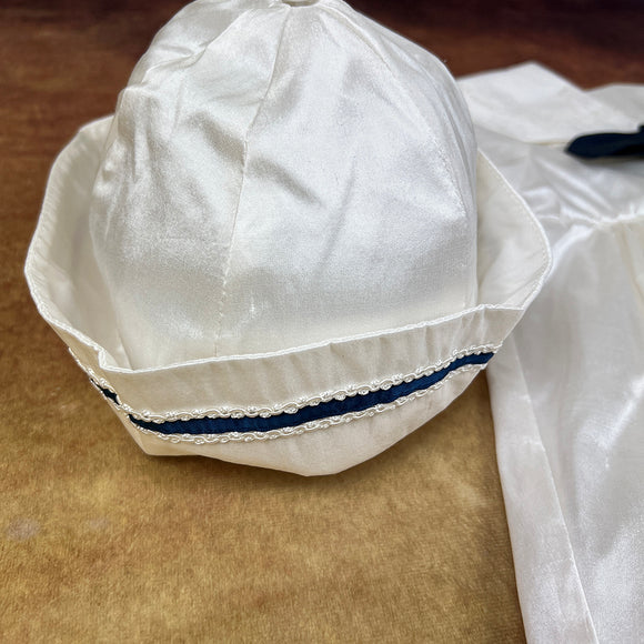 Angels And Fishes Boys Christening Romper George Ivory Navy