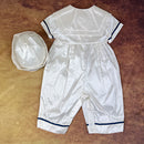 Angels And Fishes Boys Christening Romper George Ivory Navy