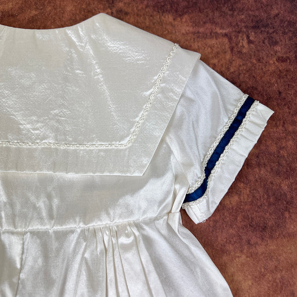 Angels And Fishes Boys Christening Romper George Ivory Navy