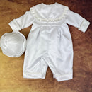 Angels And Fishes Boys Christening Romper Little Prince White