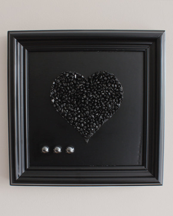 Black Tourmaline & Hematite Heart Artwork Perfect Gift