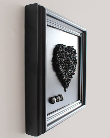 Black Tourmaline & Hematite Heart Artwork