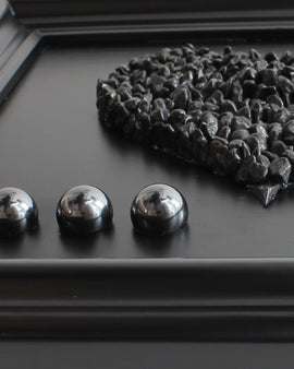 Black Tourmaline & Hematite Healing Crystal Heart Artwork