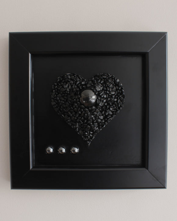 Black Tourmaline, Shungite Heart Hematite Wall art perfect gift