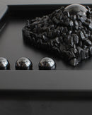 Black Tourmaline, Shungite Heart Hematite healing crystal wall art