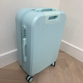 Blue Medium Checked Suitcase Greek Orthodox Christening Box