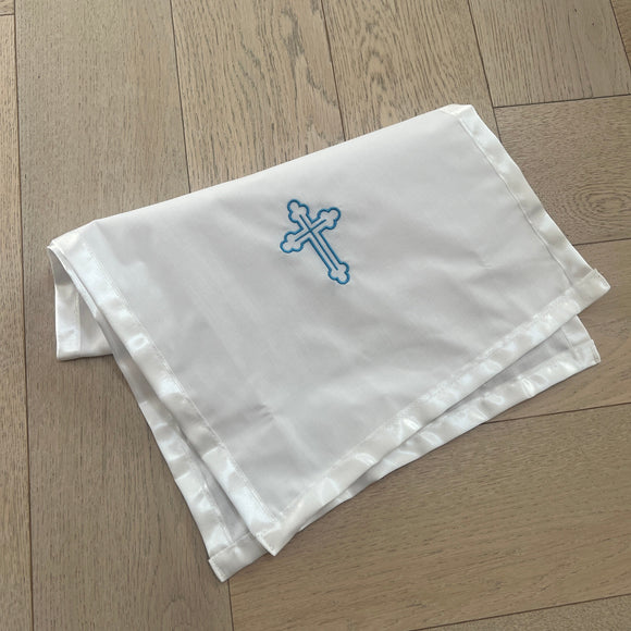Catholic Christening Cloth White Blue