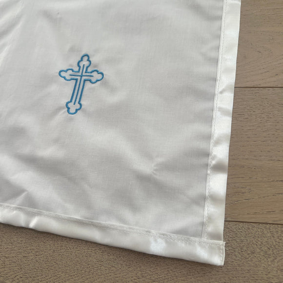 Catholic Christening Cloth White Blue