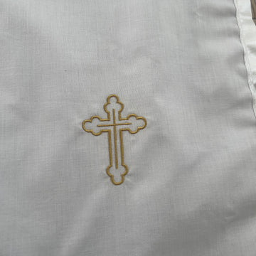 Catholic Christening Cloth White Gold