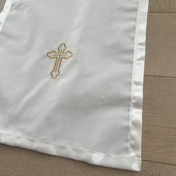 Catholic Christening Cloth White Gold
