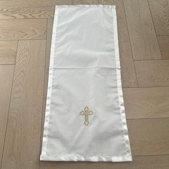 Catholic Christening Cloth White Gold