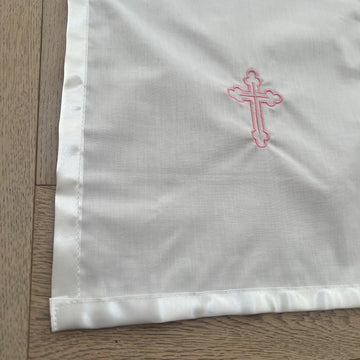 Catholic Christening Cloth White/Pink - 0