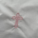 Catholic Christening Cloth White Pink