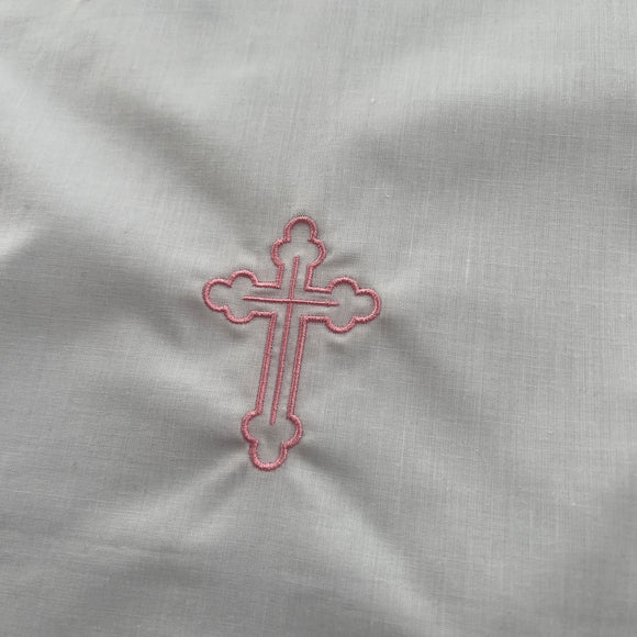 Catholic Christening Cloth White Pink