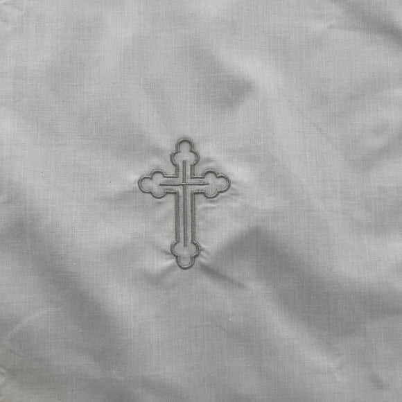 Catholic Christening Cloth White Silver
