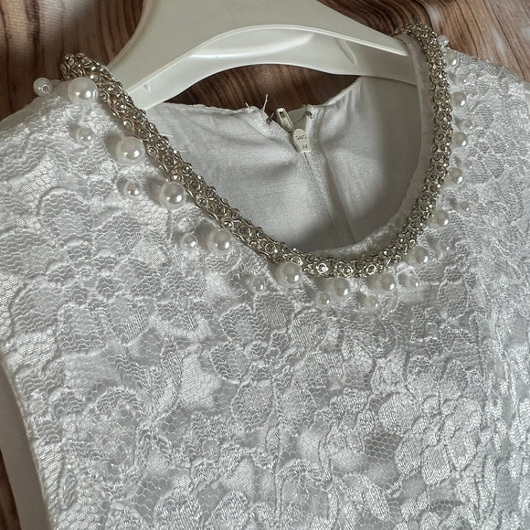 Cerimonia White Communion Bridesmaid Flower Girl Dress Evelyn Detail 2