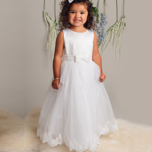 Claire Sevva Flower Girl Dress White