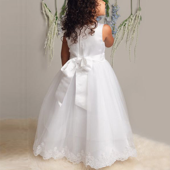 Claire Sevva Flower Girl Dress White