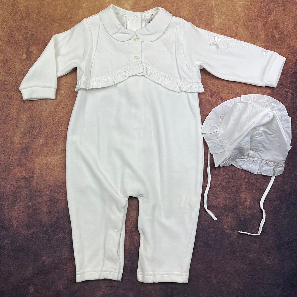 Coco Collection Girls Baby Grow White 7055