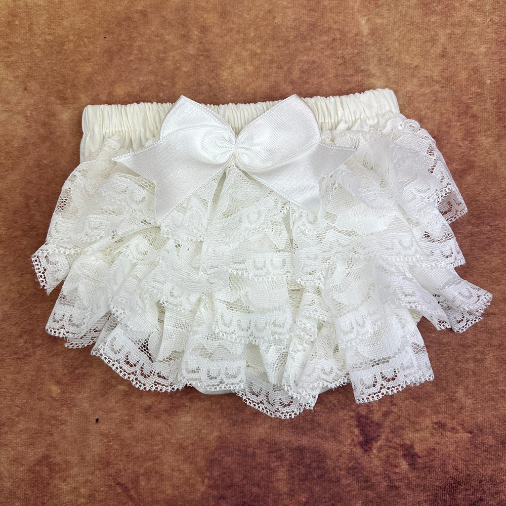 Couche Tot Frilly Bow Pants Ivory CTFBP01