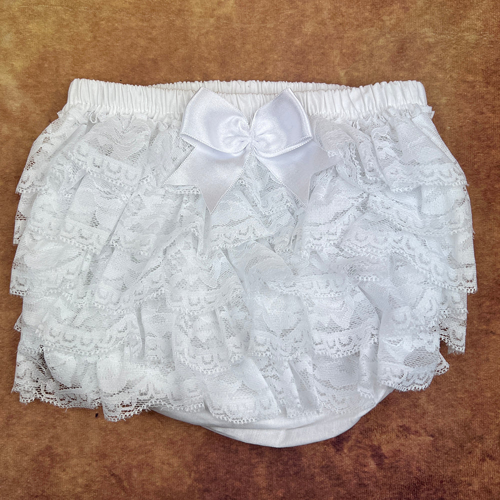 White Frilly Bow Pants CTFBP01