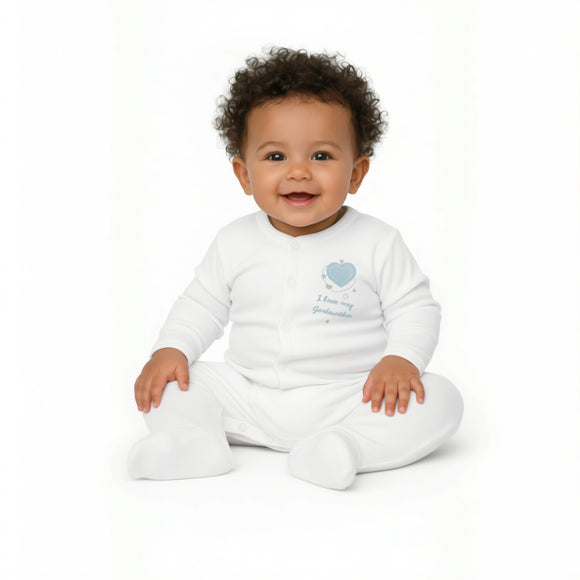 Dandelion Baby Grow AV1216GM White Blue Godmother