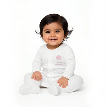Dandelion Baby Grow AV1216GM White Pink Godmother