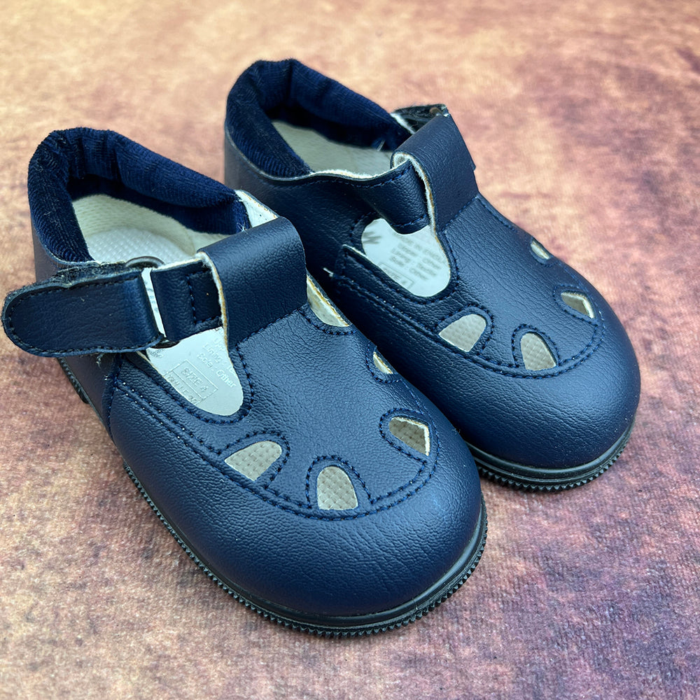 Early Days Baby Boys T Bar Shoes Navy Blue H517