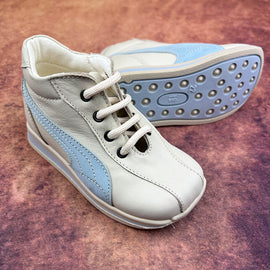 First Steps By Emily Boys Trainer Boots Cream Blue 1847G