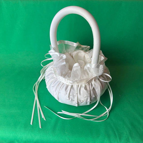 Flower Girl Basket Ivory