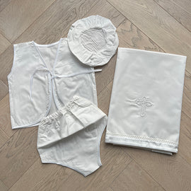 Greek Orthodox Boys Miropania Set White