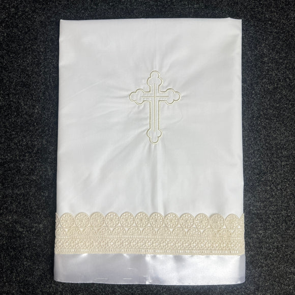 Greek Orthodox Miropani Ladopano Sheet Cross Off White MSC04
