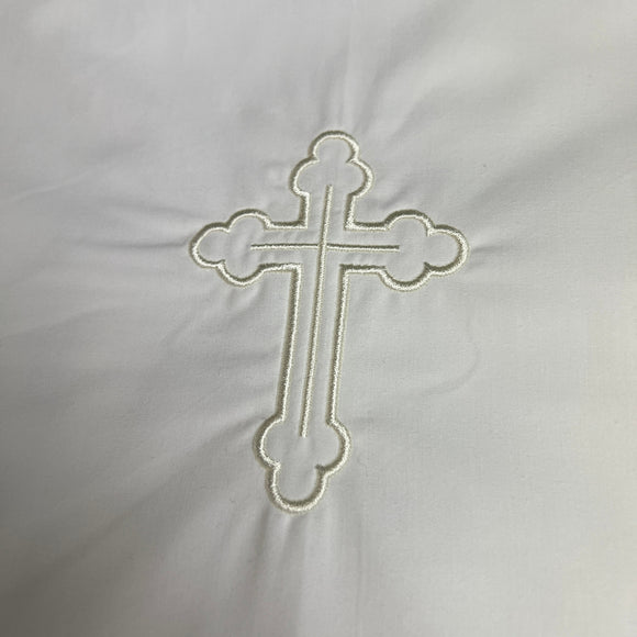 Greek Orthodox Miropani Ladopano Sheet Cross Off White MSC04