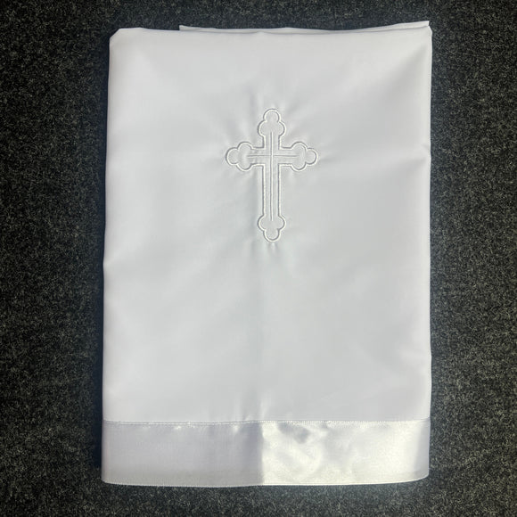 Greek Orthodox Miropani Ladopano Sheet Cross White MSC03