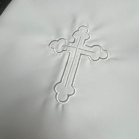 Greek Orthodox Miropani Ladopano Sheet Cross White MSC03