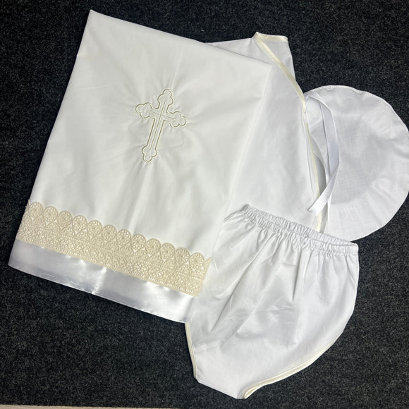 Greek Orthodox Miropania Ladopana Sheet Underwear Cross Off White Boys