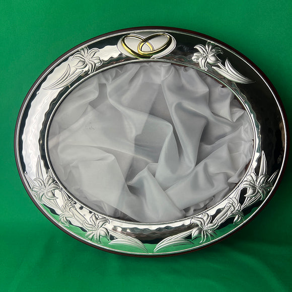 Greek Orthodox Wedding Stefana Display Frame WSFOV02 SIlver Brown