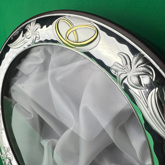 Greek Orthodox Wedding Stefana Display Frame WSFOV02 SIlver Brown