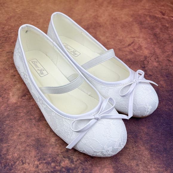 Linzi Jay Girls Flat Shoes White LS208