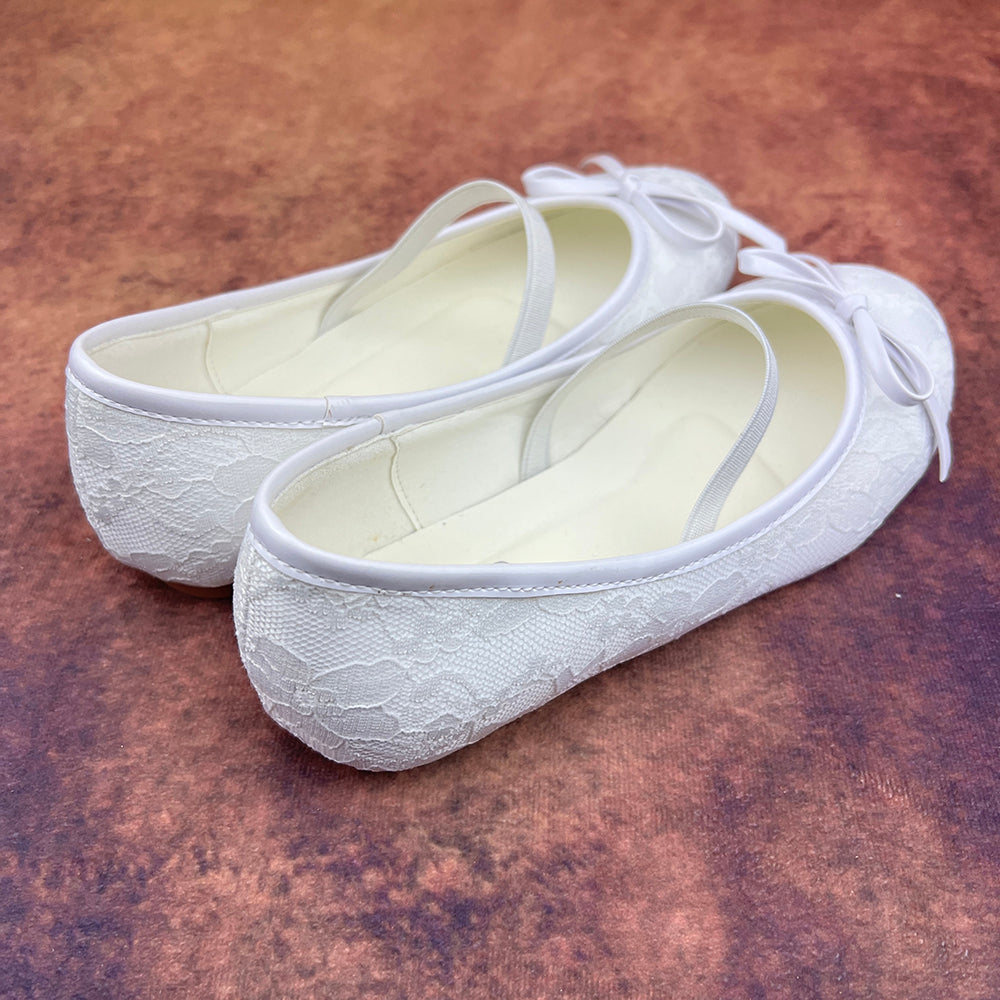 Linzi Jay Girls Flat Shoes White LS208