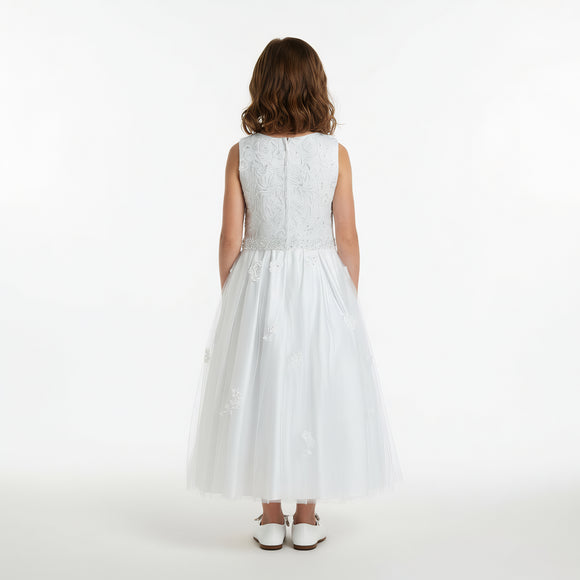 Linzi Jay Communion Bridesmaid Flower Girl Dress White