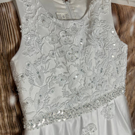 Linzi Jay Communion Bridesmaid Flower Girl Dress White